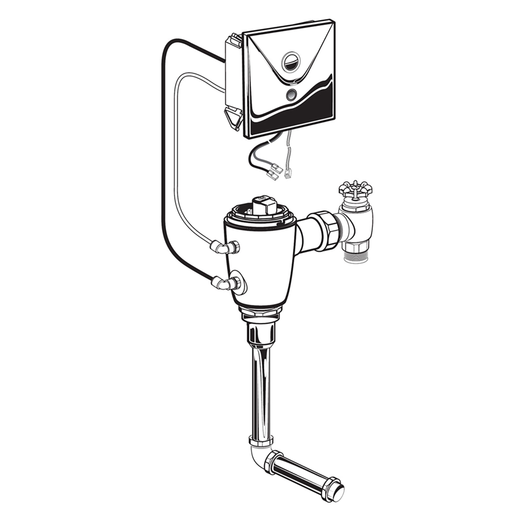 Ultima™ Selectronic - robinet de chasse dissimulé pour urinoir, modèle de base, de type à piston, 0,125 gpc/0,5 lpc